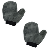 2 Sets of Coral Fleece Mesh Cleaning Gloves – Soft, Breathable & Warm