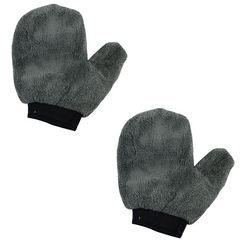 2 Sets of Coral Fleece Mesh Cleaning Gloves – Soft, Breathable & Warm