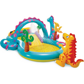 11' x 7.5' Dinoland Inflatable Play Center – Kiddie Pool with Slide & Water Sprayer