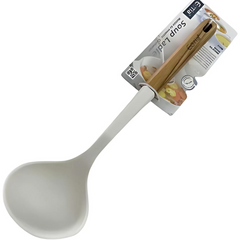 YD430746 Silicone Soup Ladle with Wooden Handle – 31cm Heat-Resistant Non-Scratch Serving Spoon