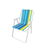 74x56x53cm Lightweight Foldable Outdoor Striped Camping Chair with Armrests – Portable & Durable