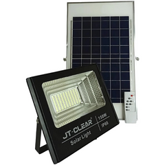 150W JT-Clear Solar Flood Light – Outdoor Waterproof LED Security Light with Remote & Solar Panel