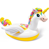Inflatable Floating Unicorn Pool Ride – 6.5 Ft Rainbow Unicorn Pegasus Inflatable for Pool & Beach