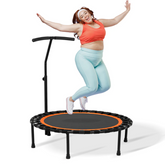 50-Inch Mini Fitness Trampoline with Adjustable Handle – Silent Rebounder for Indoor Cardio & Strength Training
