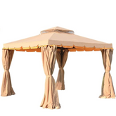 Deluxe Outdoor Gazebo with Mosquito Netting & Double Vented Roof – 3m x 4m | Stylish & Weather-Resistant Patio Canopy