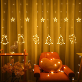 Christmas Curtain String Lights – 138 LED Warm White Window Fairy Lights with Remote & 8 Modes