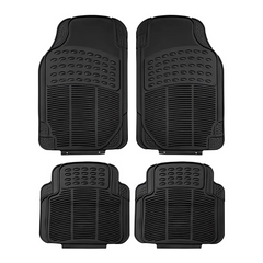 4 Pieces Universal PVC Rubber Car Floor Mats – All-Weather Protection, Durable, Anti-Slip, Universal Fit