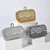 Glamorous Crystal Evening Clutch Bag – Luxury Rhinestone Purse with Tassel Fringe