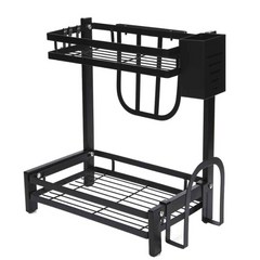 2-Tier Freestanding Kitchen Spice Rack & Utensil Organizer – Premium Stainless Steel, Space-Saving Storage Solution
