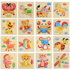 Educational Wooden Puzzles for Toddlers – 16-Piece Animal Learning Toy Set