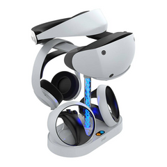 4-in-1 PS VR2 Stand with Dual Controller Charger, RGB Lights & Headset Holder – PG-P5V001