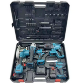 21V Cordless Power Tools Combo Kit - Brushless Hammer Drill, Wrench, Angle Grinder & Cutting Tool Set - 3Pcs, 4Pcs, 5Pcs with Hard Case