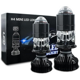 2PCS V9:H4 Mini LED Projector Headlight Bulbs – High/Low Beam Waterproof Conversion Kit