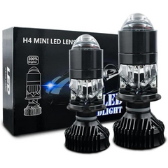 2PCS V9:H4 Mini LED Projector Headlight Bulbs – High/Low Beam Waterproof Conversion Kit