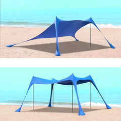 Portable Windproof Beach & Camping Canopy Tent β 5β6 Person Sun Shelter (3m x 3m)