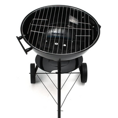Portable Charcoal Kettle BBQ Grill – Round Barbecue with Ventilation & Wheels