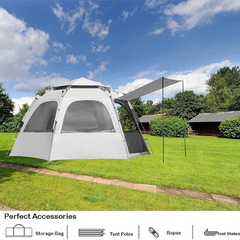 5-Person Pop-Up Family Tent – Waterproof, Windproof, Portable Camping Tent with Carry Bag, 5 Windows & 2 Foyers – Ideal for Hiking, Travel & Outdoor Adventures