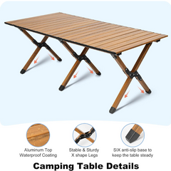 Aluminum Camping Table with Bag – Portable, Lightweight, and Durable Folding Picnic Table for Outdoor Adventures