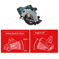 48V High Power Handheld Electric Circular Saw – Brushless Motor, Dual Battery, Multi-Material Cutting