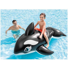 Black Whale Knight Inflatable Water Rider (193cm x 119cm) – Durable & Fun Pool Float for Kids & Adults