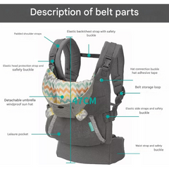 Ergonomic Baby Carrier Backpack with Hip Seat | Adjustable, Breathable, and Versatile for Newborns to Toddlers (0-36 Months, Up to 30 kg)