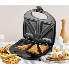 2 Slice Sandwich Maker – Stainless Steel | Non-Stick, Lockable Lid, 850W