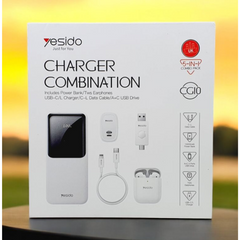 CG10 5in1 Set — 10,000mAh Digital Powerbank, 16GB Flash Memory, Wireless Earphones, 12W Charger & Cable