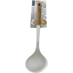 YD430746 Silicone Soup Ladle with Wooden Handle – 31cm Heat-Resistant Non-Scratch Serving Spoon