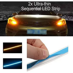 60cm Flexible LED Headlight Strip Light – Universal Daytime Running Light for Cars & Motorbikes