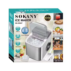 12Kg 24H Self-Cleaning Portable Ice Maker Machine (SK-03047) – 2 Bullet Ice Sizes – Countertop Ice Maker for Home, Office, Bar & Parties