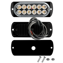 12T LED Emergency Flash Light Bar – 36W 12LED Strobe Light for Car, Truck, SUV, Van (12V-24V)