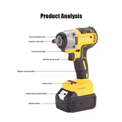 DW 21V MAX Brushless Cordless Impact Wrench – 1/2" Hog Ring Anvil, 350Nm High Torque, Dual Battery Kit