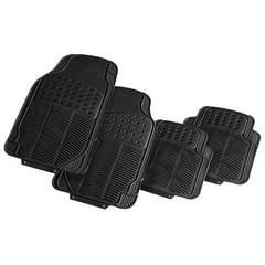 4 Pieces Universal PVC Rubber Car Floor Mats – All-Weather Protection, Durable, Anti-Slip, Universal Fit