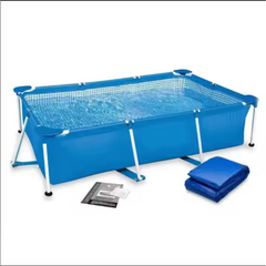 Durable & Spacious Rectangular Pipe Rack Swimming Pool – 300x200x75cm PVC Water Tank
