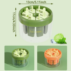 8-Cavity Popsicle Molds with Storage Box – DIY Reusable Ice Cream Maker Set with Sticks | Easy-Release Ice Pop Moulds