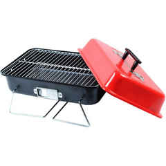 Portable Charcoal BBQ Grill – Lightweight Folding Grill for Burgers, Sandwiches, Outdoor Cooking, Camping & Backyard – Red