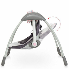 Deluxe Portable Baby Swing – 5-Speed, Safety Harness, Toy Bar & Comfort
