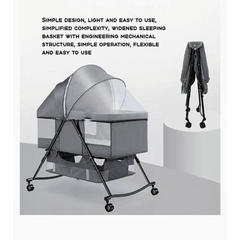 3-in-1 Baby Crib, Travel Cot & Rocker – Portable, Adjustable & Easy to Fold