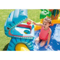 Dinosaur Play Center – Exciting Inflatable Kids’ Water Play Pool with Slide, Sprayer & Ball Game