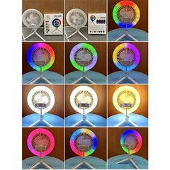 10-Inch RGB Ring Light with Cooling Fan & Tripod – Adjustable 3000K-7000K Makeup Studio LED Lamp with Remote | Foldable & Portable Design
