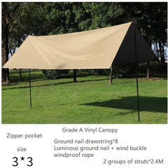 Ultra-Light Outdoor Camping Canopy - 3x4m Hexagonal Waterproof & UV-Resistant Awning for Picnics & Travel