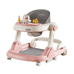 Foldable 3-in-1 Plastic Baby Walker with Silent Wheels for 6-12 Months