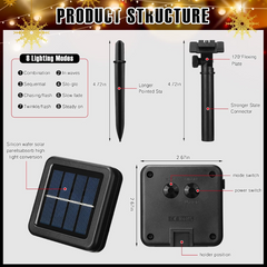 Waterproof Solar Powered String Lights - 10m | 200 LED | 8 Modes | Warm White Outdoor Fairy Lights