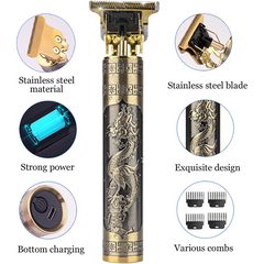 Professional Hair Clippers for Men – Tefuturein Cordless Zero Gapped Trimmer, Gold Knight T-Blade Hair Clipper – Electric Haircut Kit for Clipping, Trimming & Styling