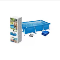 Durable & Spacious Rectangular Pipe Rack Swimming Pool – 300x200x75cm PVC Water Tank