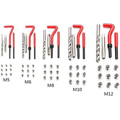 131pc Thread Repair Kit – Metric M5 M6 M8 M10 M12 | Rethread & Stripped Thread Recoil Tool Set in Steel Case