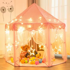 Princess Tent Girls Large Play House Kids Castle Play Tent with Star Lights – Indoor & Outdoor Fun for Children