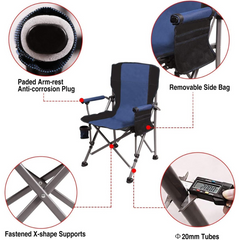 Premium Outdoor Camping Chair - Foldable, Ultralight, with Padded Armrests & Cup Holder