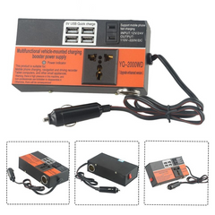 Multifunctional Car Power Inverter 1500W | DC 12V/24V to AC 110V/220V with LED Display & 4 Charging Ports
