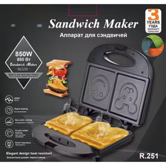 850W Electric Sandwich Maker | Non-Stick Panini Toaster for Quick Breakfast